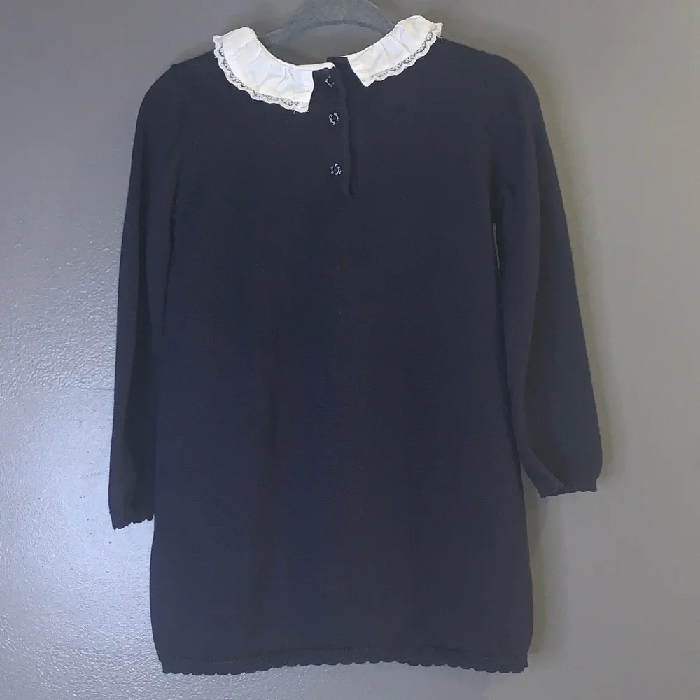 Tartine et Chocolat Navy Dress with White Collar Size 2A
